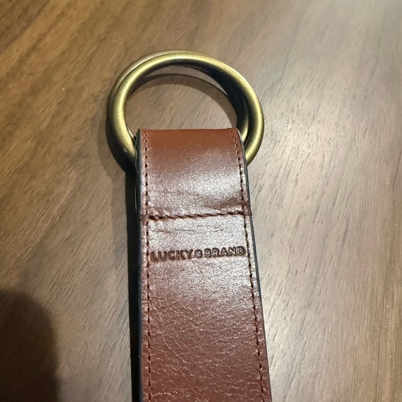 Lucky Brand Brown Leather Belt  with gold/brass colored buckle XS/S - Picture 2 of 5